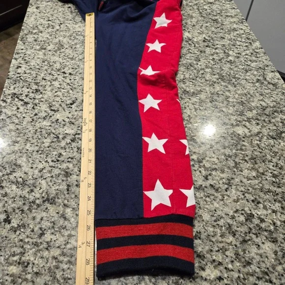 Tipsy Elves USA Jumpsuit Men medium patriotic 1 Piece Pajamas 4th July Olympics - Picture 9 of 11